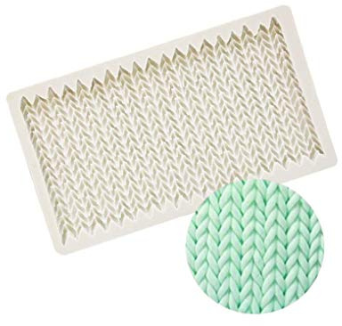 HDmirrorR ausuky 1 Stück Stricken Silikon Fondant Prägeform Sugarcraft Kuchen Bordüre Dekorieren Form Backwerkzeug Basis