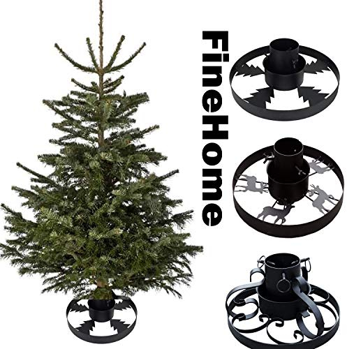 FineHome Metall Tannenbaumständer Weihnachtsbaumständer Ø 40cm Baumständer Christbaumständer Verschiedene Modelle, Model:Tanne