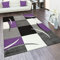 Paco Home Teppich Wohnzimmer Kurzflor Schlafzimmer Modern Geometrisches Muster Kariert Meliert, Grösse:120x170 cm, Farbe:Lila