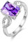 Uloveido Anello Infinity da Donna con zirconi cubici Viola Placcato rodio Donna