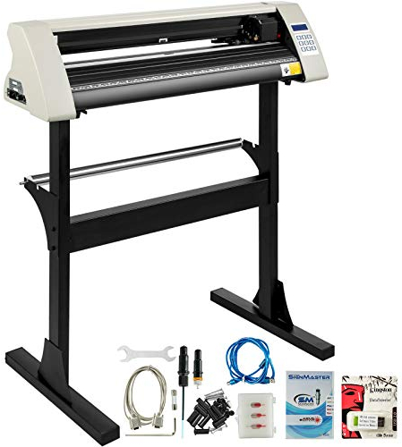 VEVOR Plotter De Découpe Traceur De Coupe 720mm Vinyle Ploteur De Découpe Manuel Machine de Tracer Découper Coupe-Vinyle Haute-Précision Cutter Plotter Logiciel SignMaster Inclus Blanc
