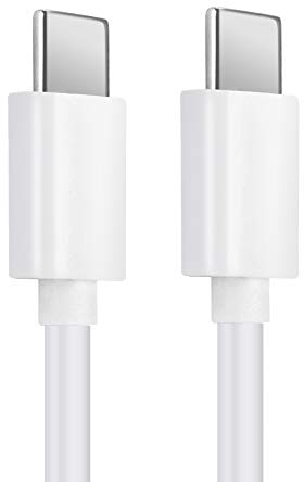 CELLONIC Câble USB transfert de données et charge de 1m compatible avec Xiaomi Mi 11, 11 Ultra, 10, 10T Pro, Redmi Note 10 USB C Type C vers USB C Type C 2.0 blanc Fil en PVC