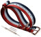 MZBUTIQ 17mm Bleu/Blanc/Rouge Bracelet Nylon Strap Bracelets de Montres pour Homme Boucle en or rose Extra Long