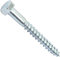 AERZETIX - C44585 - Lot de 50 - Tirefond/vis à bois M8x70mm - à tête hexagonale 6 pans - DIN571 - en acier-zingué - assemblage fixation charpente ossature contreplaqués agglomérés