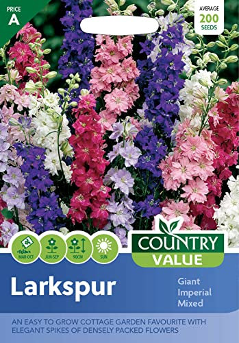 Fothergills Country Value Larkspur Giant Imperial Mixed Flower Seeds (1 Packet)