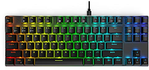 teamwolf Kabellose Mechanische Tastatur RGB Hintergrundbeleuchtung 87 Tasten N-Key Rollover für Gaming PC Mac und Laptop (Roter Schalter)