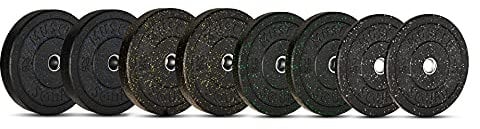 MuscleSquad Coloured Crumb Rubber Olympic Bumper Plates 100kg Set