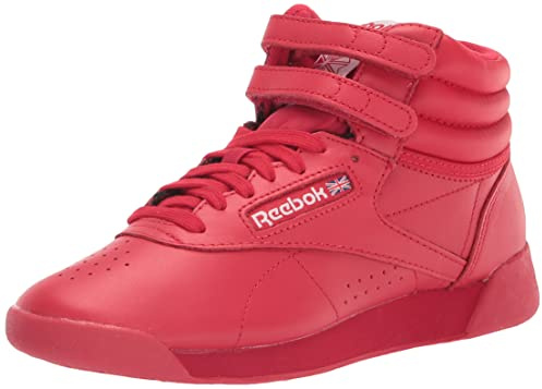 Reebok Damen Freestyle Hi High Top Sneaker, Rot/Grau/Weiß, 38 EU