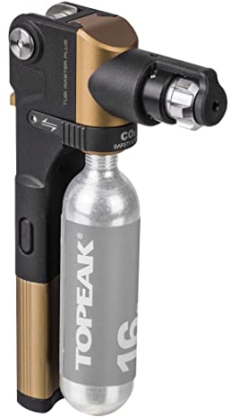 Topeak Tubi Master+ Reparaturset aus Stahl und Aluminium in der Farbe Schwarz-Gold, Maße: 2,3cm x 6,8cm x 12cm, 15400076