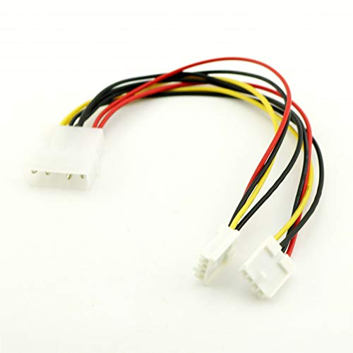 UpperFu 2pcs 5.25 4 Pin Molex to 2 x 4 Pin 3.5 Floppy Drive FDD Female Y-Splitter Power IDE DC Internal Computer PC Power Cable Adapter Cord
