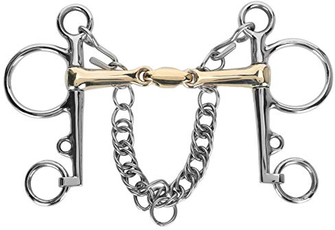 Tomotato Pferdegebisse Trense, Edelstahl Pelham Pferdegebiss Zubehör, gegliedertes Silikon Messing Verbindungszubehör Reitanfänger
