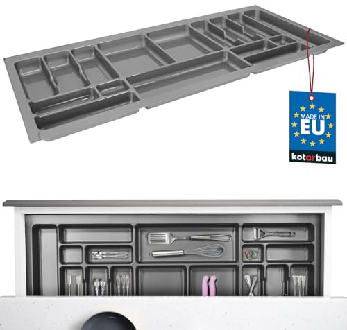 KOTARBAU® Besteckkasten für Schublade Grau Schubladenorganizer für Küchenbesteck 1120x490 mm