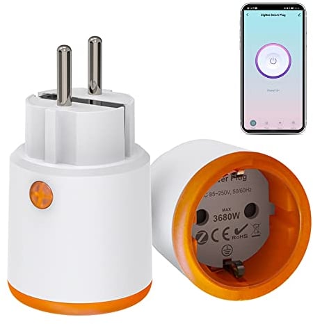 Smart Plugs,ZigBee Smart Socket mit Timer&Stromverbrauchsüberwachung,programmierbarer Stecker,der von der Tuya App gesteuert wird,16A Voice Control Smart Plug Kompatibel Alexa&Google Home.1 Pack