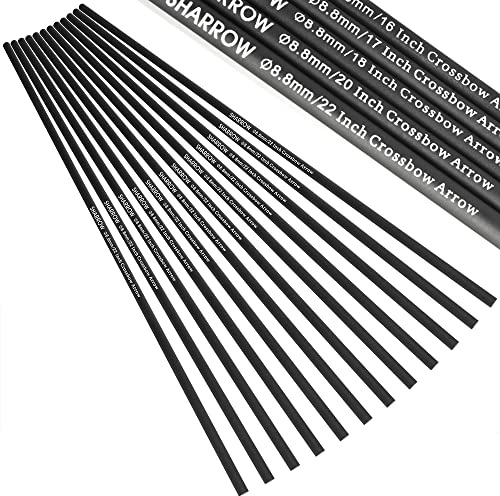 HNZMDY 12x Bogenschießen Armbrustbolzen Carbon Armbrust Bolzen 20 Zoll 22 Zoll Armbrust Pfeil Schaft 16 Zoll 17 Zoll 18 Zoll Carbonpfeile Bolzen Pfeilschaft für Armbrust