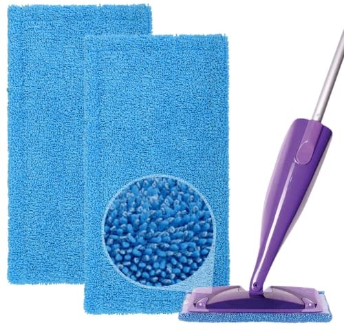 Upgraded Reusable Mop Pads Compatible with Flash Powermop, Washable Asorbing Mop Cloth for Spray Mop, Effectively for Tough Grime on Any Floor Types