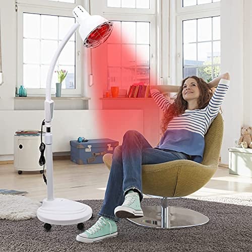 Btstil Infrarotlampe, Upgrade 360°-Drehung Rotlichtlampe Wärmelampe Infrarotlampe mit Ständer, 275W Infrarot Lampe für Behandlung von Erkältungen und Muskelentspannung