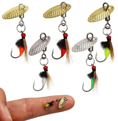 Dovesun Fliegenfischen Köder Angelköder Fliegenfischen Fliegen zum Nassfischen Fliegen zum Fischen Köder mit Angeln Spinner für Bass Sonnenbarsch, Hecht 16# 5pcs