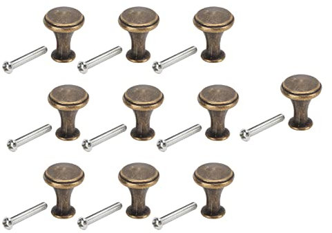 Huairdum Schrankgriffe, Möbelknöpfe, 10 Sets Schrankgriffe mit einem Loch, 20 mm x 25 mm knauf für Schrank für Küche Badezimmer grüne Bronze Schrankknöpfe