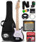 Pyle Kids Electric Guitar, Electric Guitar- w/Amp, Guitar Set, Small Size-30/76cm, 2 Month Free Lessons, 10W Amplifier, Gig Bag,Tuner,Extra Strings, Picks, Right, White
