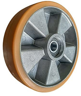 WIKO Hubwagen Rollen Polyurethan Rad 200 mm - Räder mit Kugellagern Hubwagenräder Laufrollen Fixierer Rad Palettenrollen - 650 kg (25 mm Achsloch)