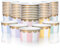 MATICAN Paper Ice Cream Cups - 50-Count 5.5-Oz Disposable Dessert Bowls with Scalloped Gold Foil