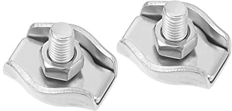 M METERXITY 10 Paquete Perno Uno Alambre Cuerda Clip - 2-3 mm Acero Inoxidable Alambre Cable Abrazadera Sujetador, Aplicar a Exterior(M4)