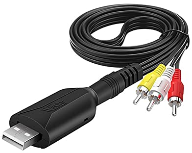 Jerilla Video Capture Card Cable USB2.0 RCA to USB Audio Video Capture Grabber VHS DVD AV to Digital Converter Adapter for PC, Laptop, Windows XP/2000/7/8/10/Vista, Mac OS