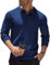 COOFANDY Herren Poloshirt Langarmshirt Polo Pullover Strickpullover Sweater Business Pullover Casual Pullover Winterpullover Einfarbig Thermo Pullover Navy blau M