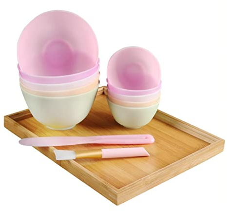 Beatifufu Odorless Silicone Bowl for Home Use Anti-Drop Mixing Bowl for Facial Masks and Prep Measuring Flexible Microwave Dishwasher Safe Pink
