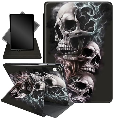for iPad Mini 6 Case 8.3 Inch 2021,for iPad Mini 6th Generation Case,360 Degree Rotating Stand Smart Protective Cover Case for 2021 iPad Mini 8.3 6th Gen A2567 A2568 A2569,Skull/Black