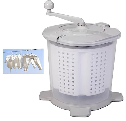 Lavadora manual no eléctrica, lavadora portátil, deshidratadora, manivela, escurridor, secadora compacta para ropa, adecuada para dormitorio, apartamento, camping, RV
