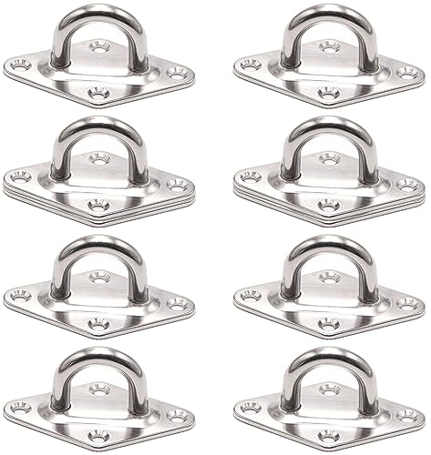 8 Piezas Argollas de Amarre, Anillas Sujeción para Furgonetas, Gancho Pared, Asegurar Carga de Remolques, Barcos, Coches, etc. (M5)