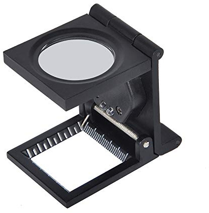 ANKROYU Lupe, 1 Stück Lupe Für Drucktechniker, Leinentester Lupe, LED Klappen Ständer Stoff Lupen Lupe Vergrößerung 10X Objektiv Uhr Juwelier Werkzeug