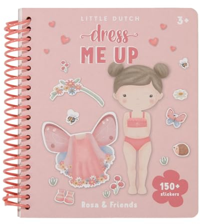 Little Dutch 125414 Stickerbuch Dress me up - Rosa & Friends