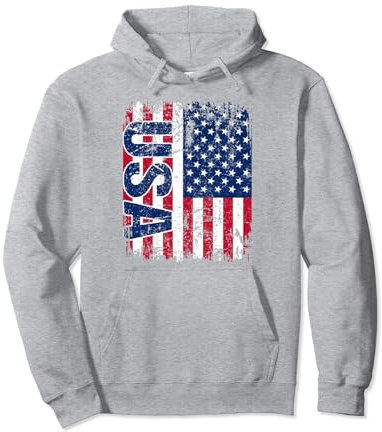 AMERIKA USA Flagge | Damen Herren Kinder | weiß USA Pullover Hoodie