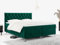MKS MEBLE Boxspringbett 180x200, Bett 180x200 mit Matratze H4, Boxspringbett 180x200 mit Bettkasten und Topper, Polsterbett 180x200 Füße - GRIMALDI - 180x200 - Grün Velvet - H4