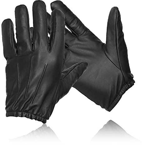 Kevlar Gloves Soft Leather Lined Anti-Slash Heat Fire & Cut Resistant Safety Security SIA Protection WorkWear Gloves (Black, XXL)