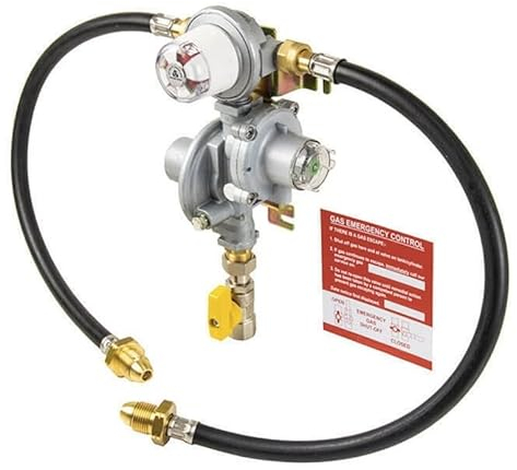 Catering Parts UK 2 Cylinder Auto Change-Over Propane Gas Regulator with Safety Over Pressure Shut Off System Fitted COK 012