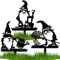 QINGLANG Lot de 3 statues de jardin en métal – Silhouette de nain noir - Décoration de jardin en plein air pour la maison, la cour, la terrasse, le jardin