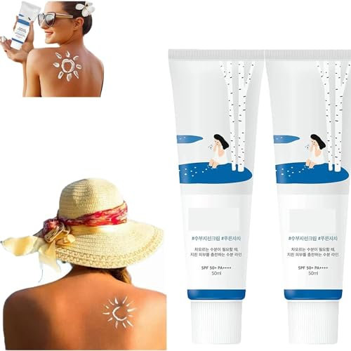 Korean Sunscreen,Moisturizing Sunscreen SPF50+ PA++++,Moisturizing Sun Cream,Strong UV Protection (2 Pcs)