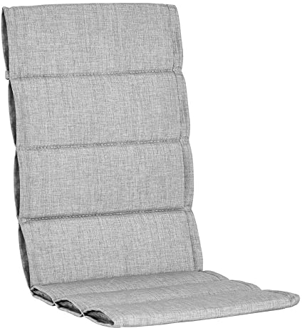 KETTtex EXKLUSIV Comfort Plus Auflage Hochlehner Silbergrau I Gartenstuhl Polster 120x50x5/3cm I KTH1 Sitzauflage weich & robust I Stuhlauflage UV-beständig I Dessin 8643