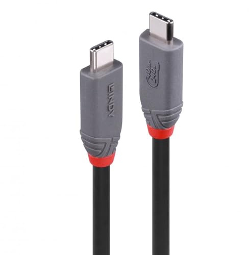LINDY 36957 1.5m USB4 240W Typ C Kabel, 40Gbit/s, Anthra Line