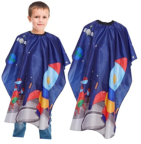 MAGICLULU Children's Hairdressing Apron Shampoo Hairdressing Aprons Haircut Aprons Barber Bag Hair Cutting Cape with Duster Brush Capes Salon Cape Shawl Broken Hair Cloth