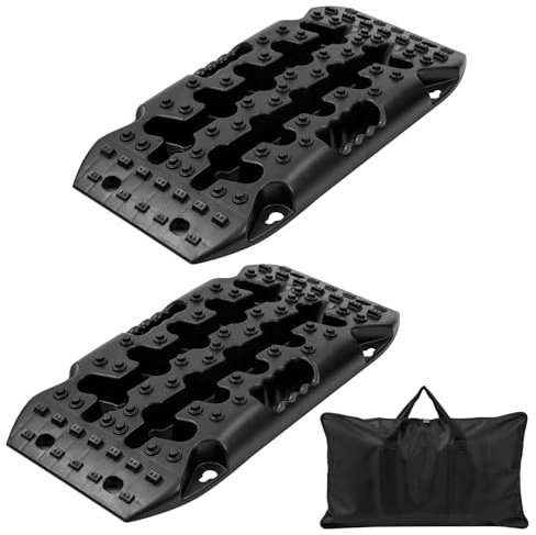 KATSU Tools 2 Piezas 10T Tablas de Tracción de Recuperación, Alfombrillas de Tracción para Llantas del Vehículo Todoterreno para Nieve, Hielo, Barro, Arena, 583 x 300 x 68mm