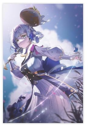 Genshin Impact Ayaka-Spiele-Poster, Leinwand-Poster, Schlafzimmer-Dekor, Sportlandschaft, Büro, Raumdekoration, Geschenk, ungerahmt: 40 x 60 cm