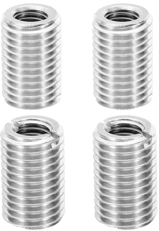 PATIKIL Gewinde Adapter Hülse Reduziere Mutter, 4 Stück M16xM10x25mm Männliche zu Weibliche Gewindeadapter Edelstahl Reduziermutter Gewindehülse Einschraubmutter Gewindeeinsatz, Silberton