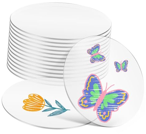 SEWOART Runde Acrylscheiben Leicht und Einfach zu Verwenden 15 Stück Transparent 12cm für Selbstgemacht Projekte und Modellbau