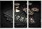 AREDE 3er Set Wandkunst Gemälde Bild Poster Royal Flush Pokerkarten und Chips | 90 x 60 cm | Wandbilder Wanddekoration Home Office Wohnzimmer Schlafzimmer Dekoration | Fertig zum Aufhängen
