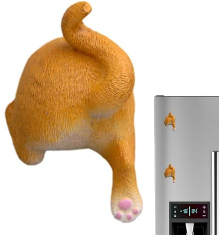 Cat Magnets For Refrigerator,Cat Magnets For Fridge - Funny Magnetic Cat Back - Adorable Realistic Creative Resin Novelty Humorous Cat Butt Magnets for Fridge