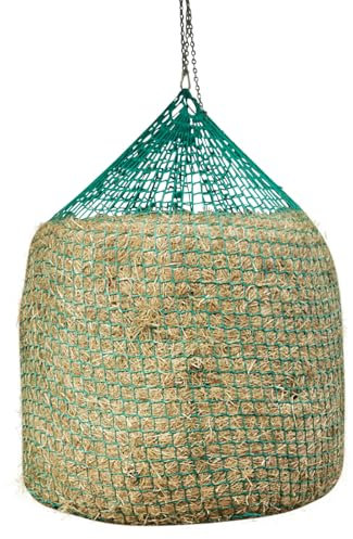 VOSS.farming Heunetz für Rundballen zum Aufhängen, 1,50 x 1,8m Rundballennetz, Maschenweite 4,5 x 4,5cm, grün